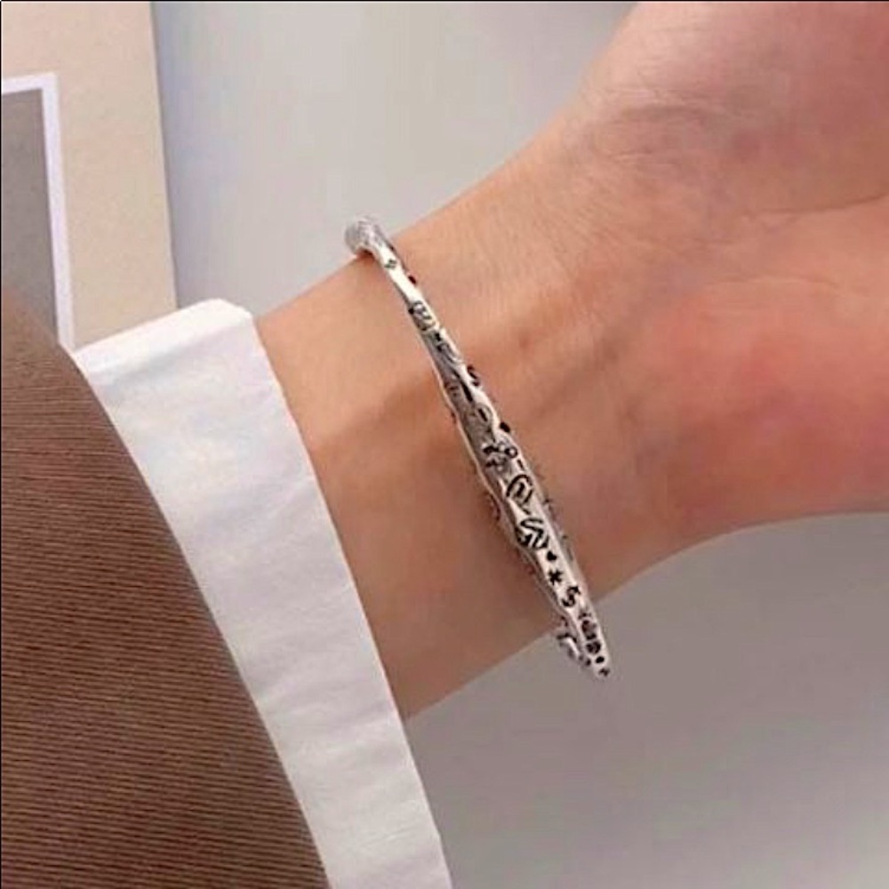 925 Solid Irregular Geometric Bracelet - image 5